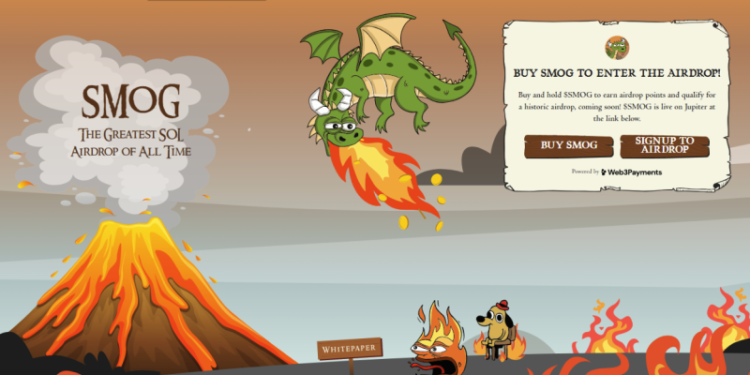 New Solana Meme Coin Smog Explodes Onto Jupiter DEX With Airdrop Campaign