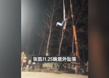 Chinese acrobat who lost his wife in terrifying on-stage fall seriously injured in second performance incident
